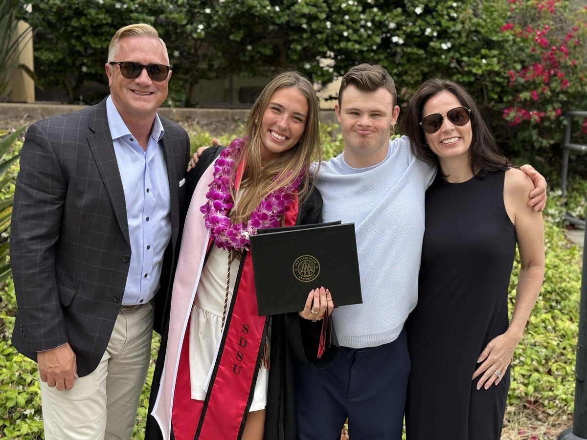 The Harper family at Hannah's San Diego State graduation