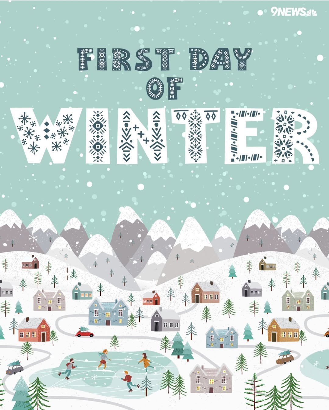 Stunning Colorado winter landscape with snow-covered mountains, evergreen trees blanketed in fresh powder, and soft morning light creating a cozy, magical seasonal scene.