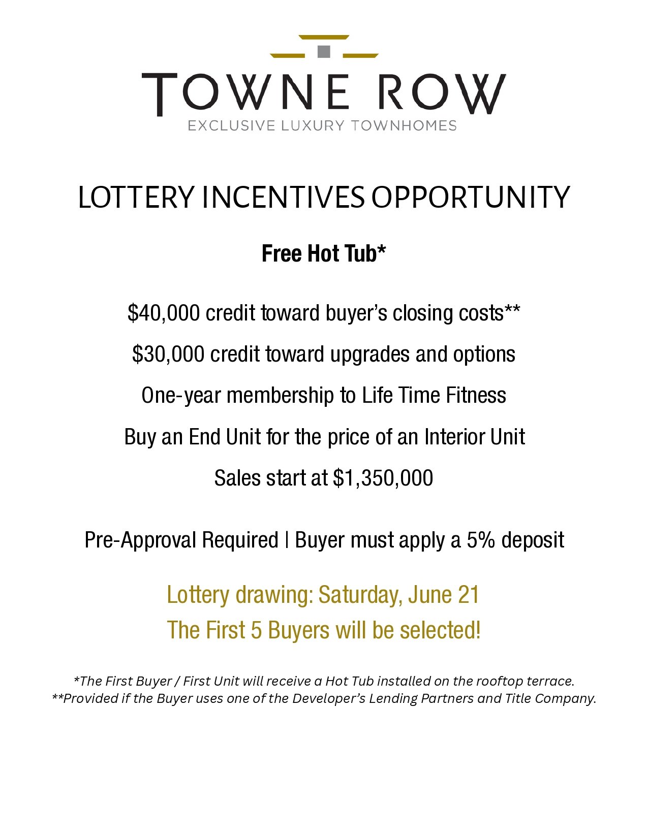 Towne Row Lottery Application PDF
