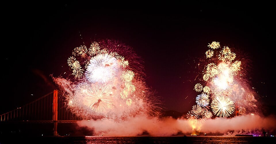 Fourth of July Fireworks on the Golden Gate Bridge