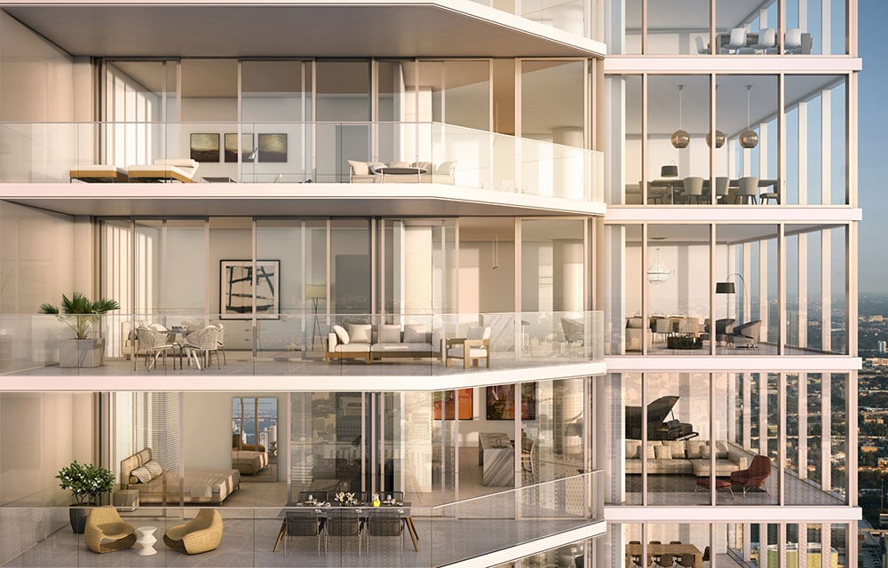 One River Point building facade balconies 
