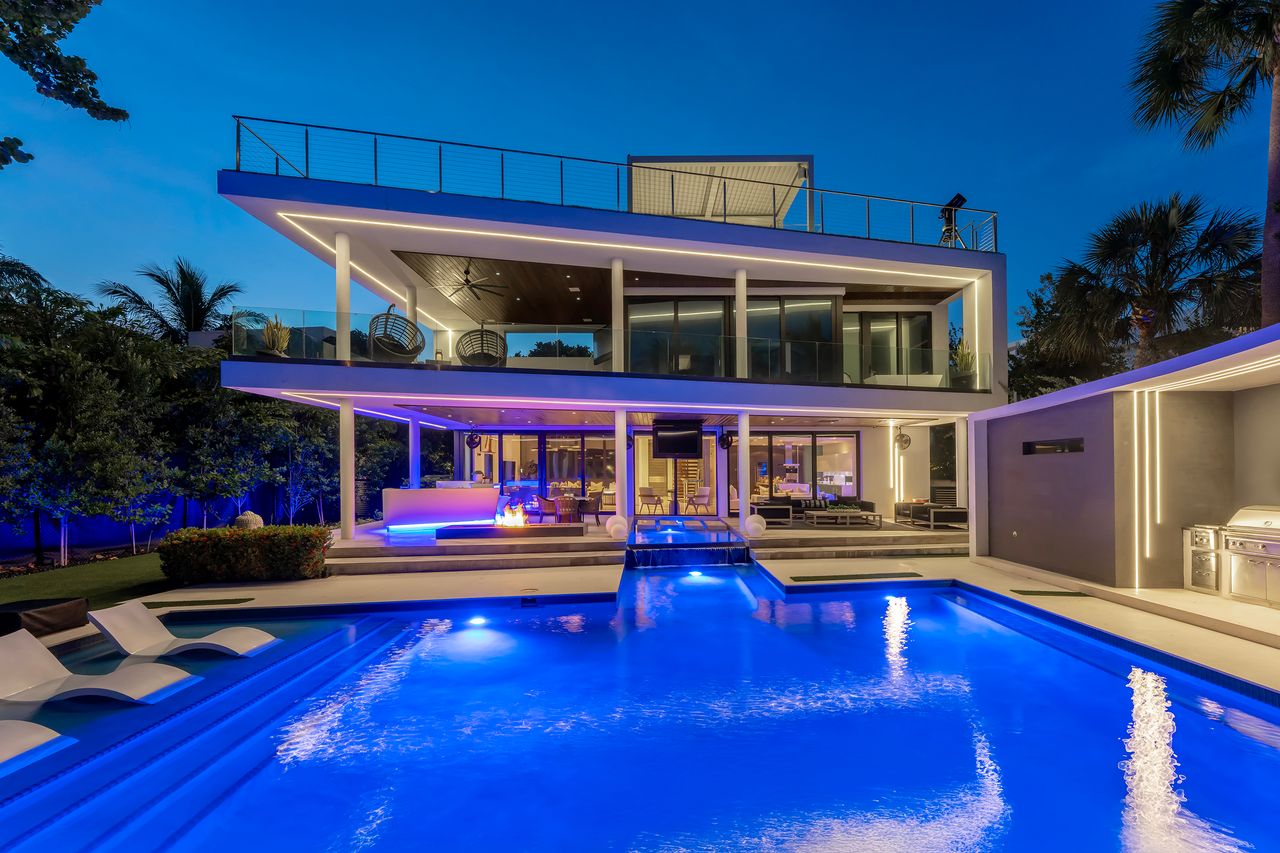 Striking Modern Tri-Level Waterfront Estate