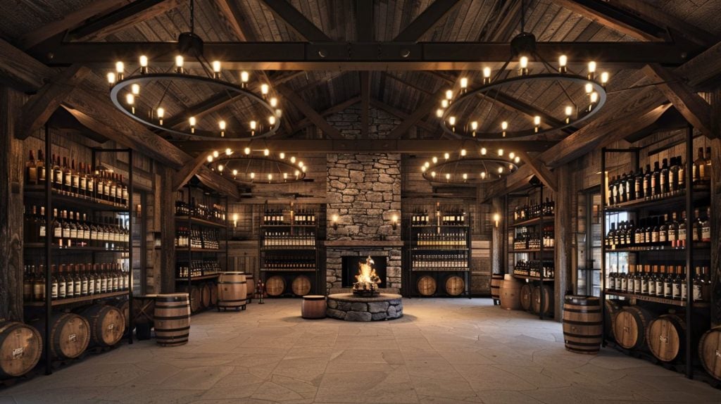 Rustic luxury winery barrel room in Sonoma County - artisanal wine experiences near San Francisco