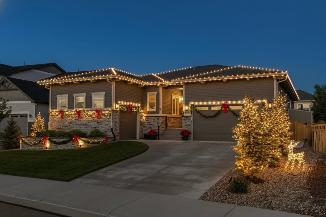 Ranch-style home in The Meadows, Castle Rock, with welcoming exterior, landscaped front yard, and attached garage.
