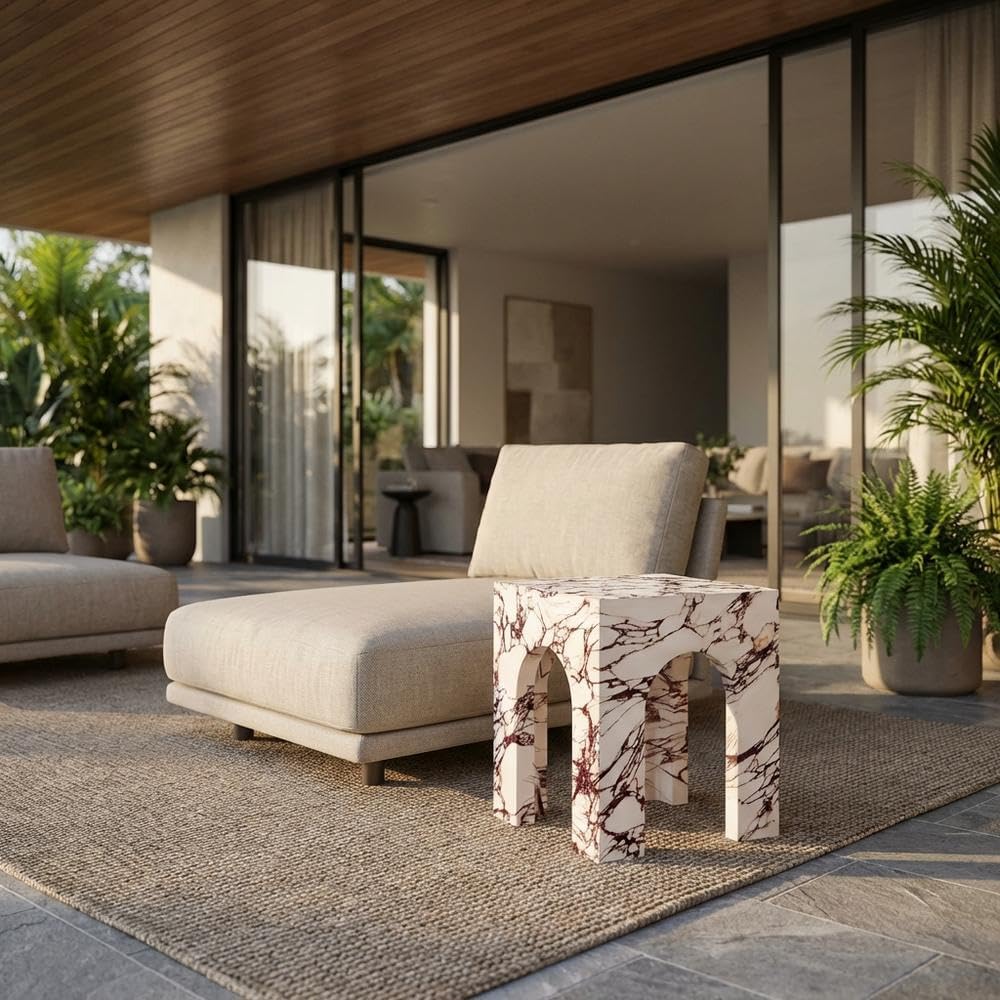 Patio Arched Concrete Side Table