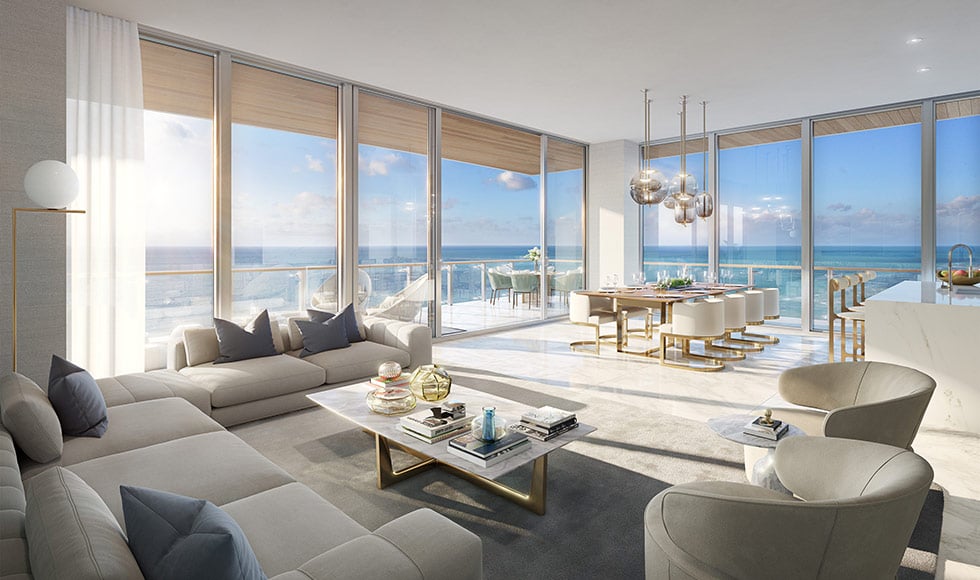 57 ocean Miami beach living room