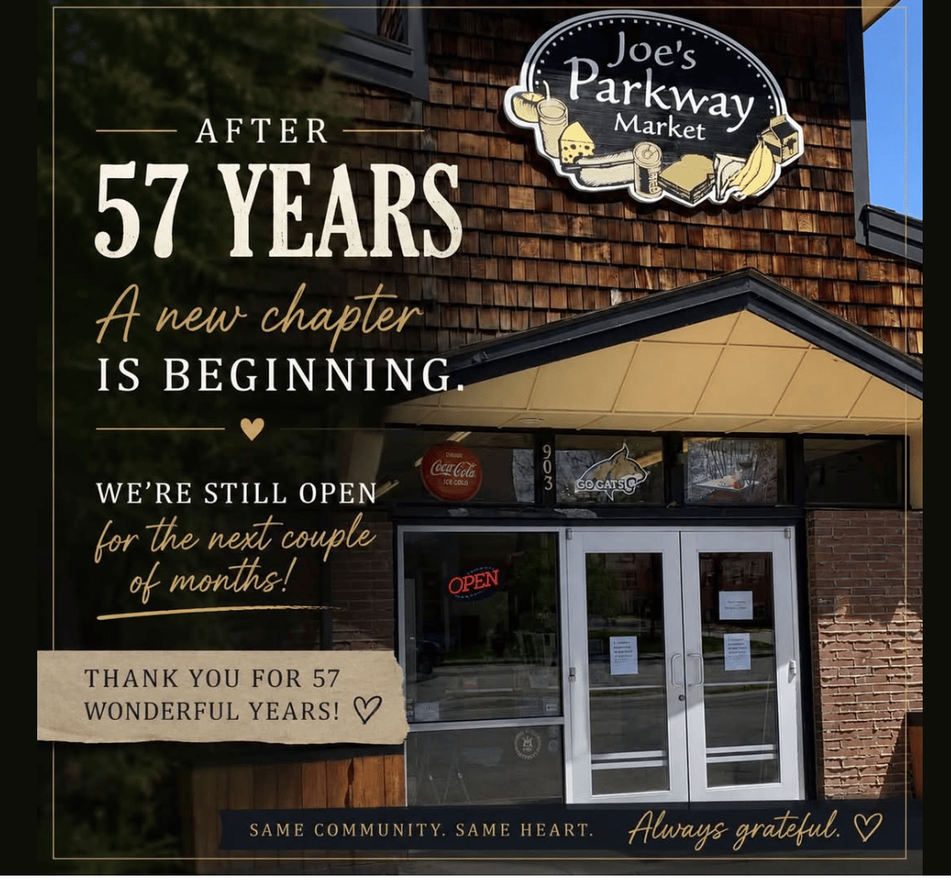 Joe’s Parkway Market announces a new chapter after 57 years and says it will remain open for a few more months.