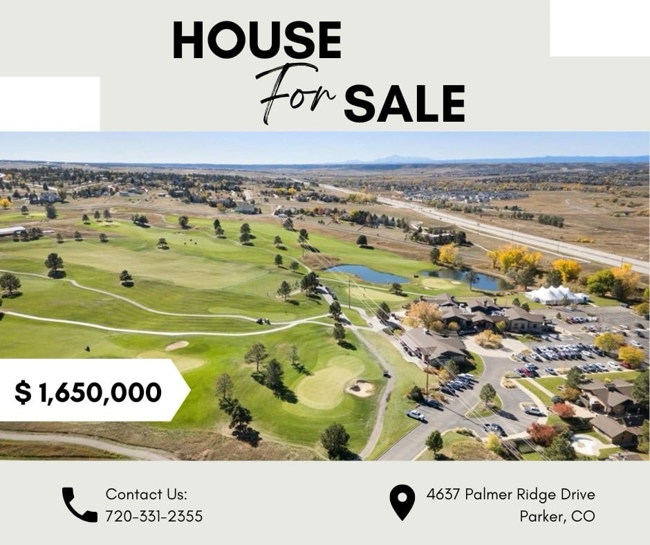 Luxury home at 4637 Palmer Ridge Drive in Parker, Colorado, set on 5+ acres near top golf courses; features mountain views and spacious outdoor living for golf enthusiasts.