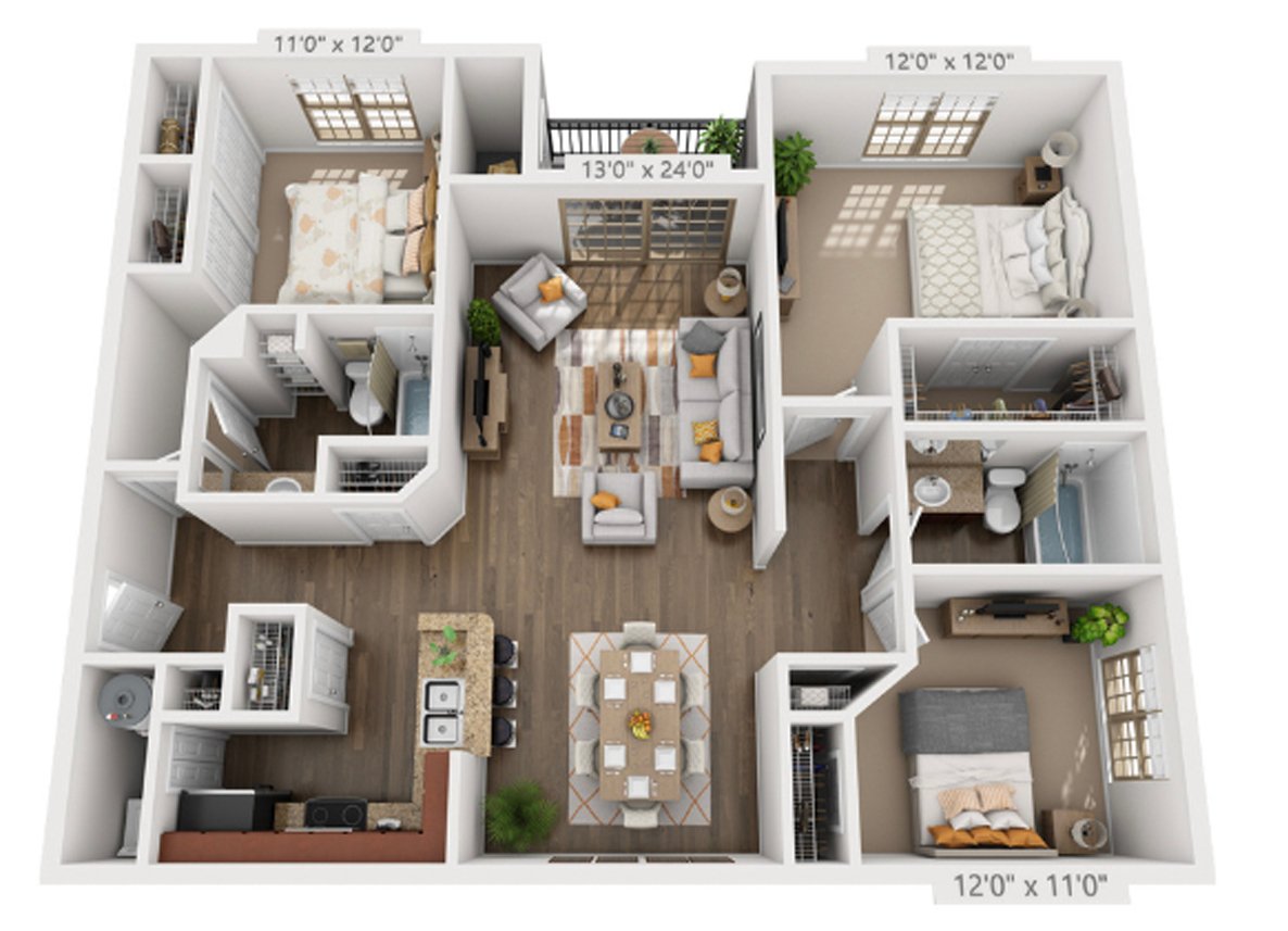 Domain Area Three Bedroom!