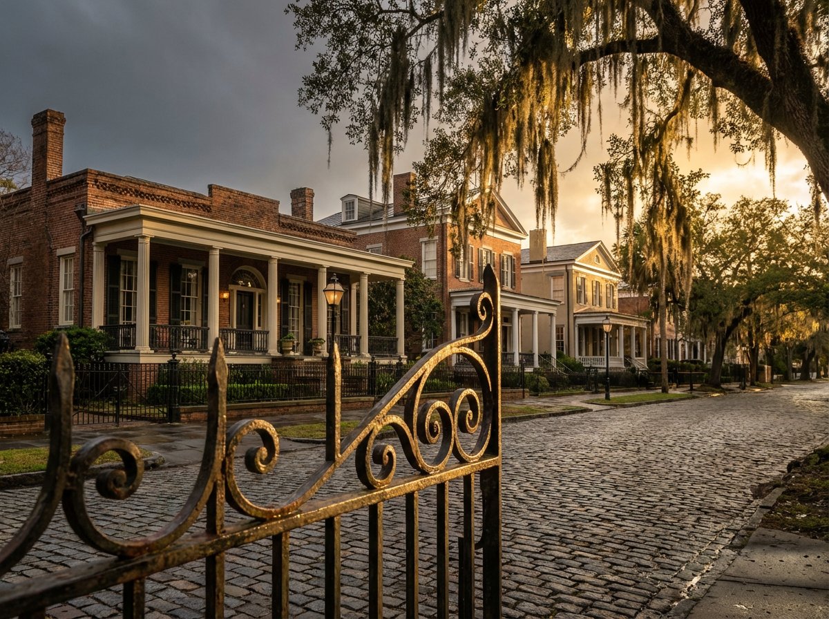 Historic street in Savannah, GA with live oaks and Spanish moss, illustrating current real estate market trends and inventory challenges.