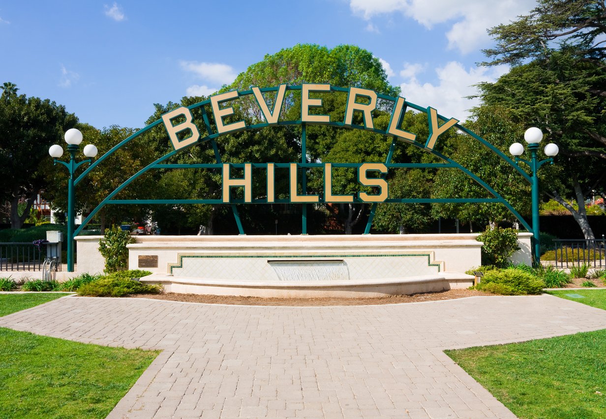 Beverly Hills luxury home with sleek design and infinity pool views.