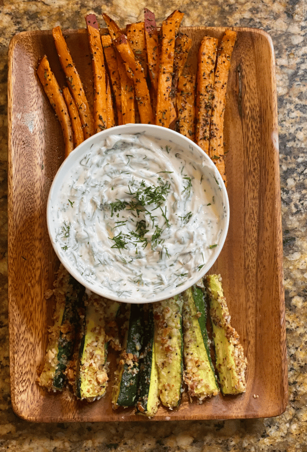 Sweet Potato Fries with Dill Dip