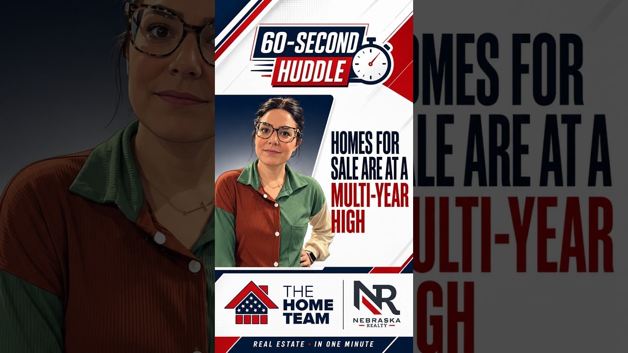 60-Second Huddle graphic: Homes for sale are at a multi-year high.