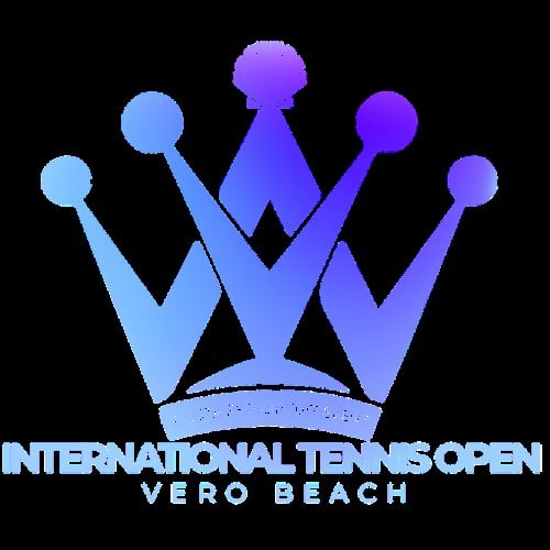 Vero Beach International Tennis Open logo, a USTA Pro Circuit event, with a blue and violet crown emblem