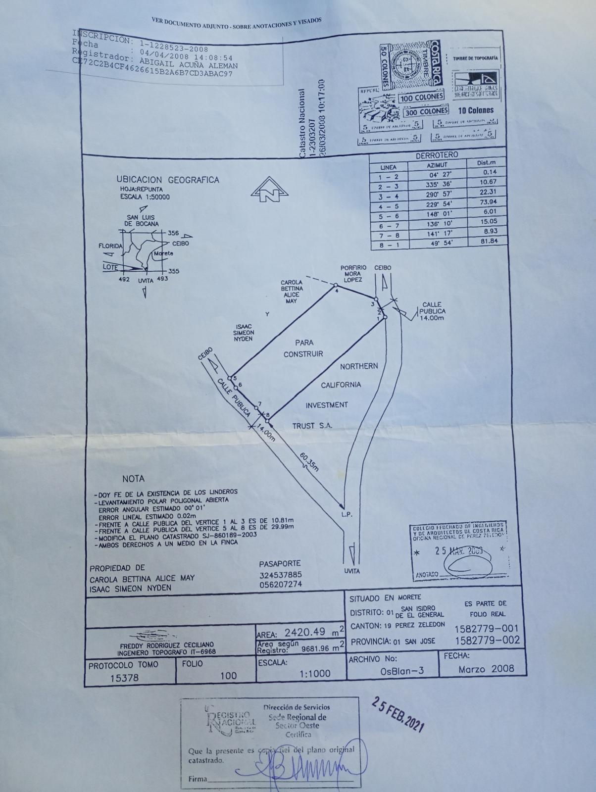 Ocean & Mountain View Lot with Multiple Building Sites-20 Minutes from Uvita