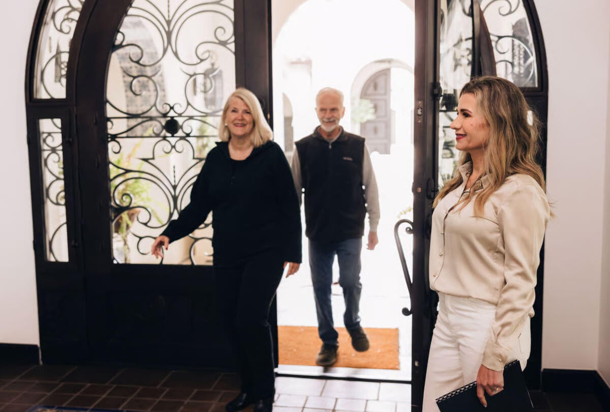 Clients arriving for meeting at Vineyard Professional Real Estate office in Paso Robles
