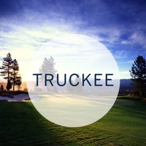 Truckee market-report graphic over a scenic golf course.