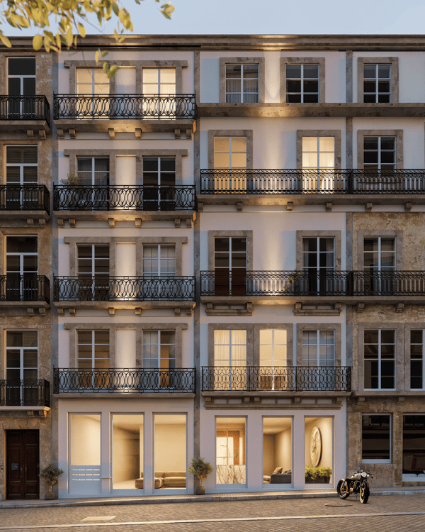 Elegant 1-Bedroom Apartment with Balcony and Central Bank Views in Porto’s Historic Center