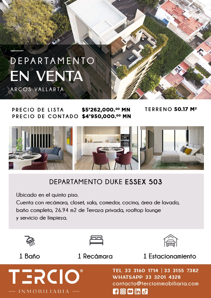 Departamento en Preventa Desarrollo Duke $4'950,000.00 MN