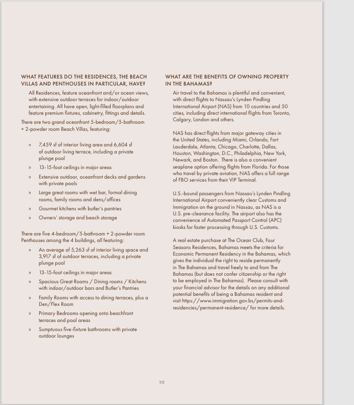 Four Seasons Private Residencies, The Ocean Club, Bahamas