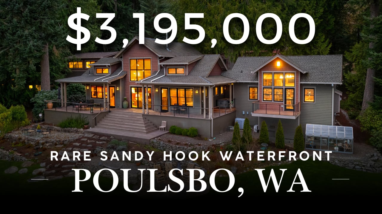 Inside a Rare Puget Sound Waterfront Home | 204 Ft of Shoreline in Poulsbo, WA
