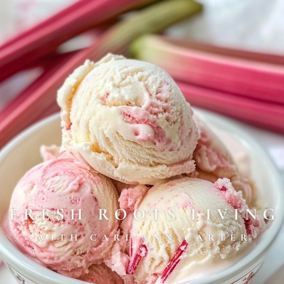 Rhubarb Rose Ice Cream