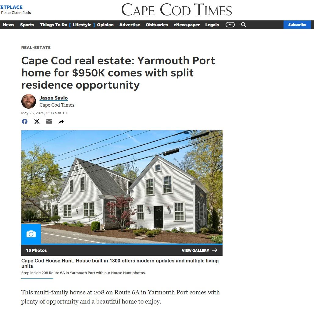 Cape Cod real estate: Yarmouth Port home for $950K comes with split residence opportunity