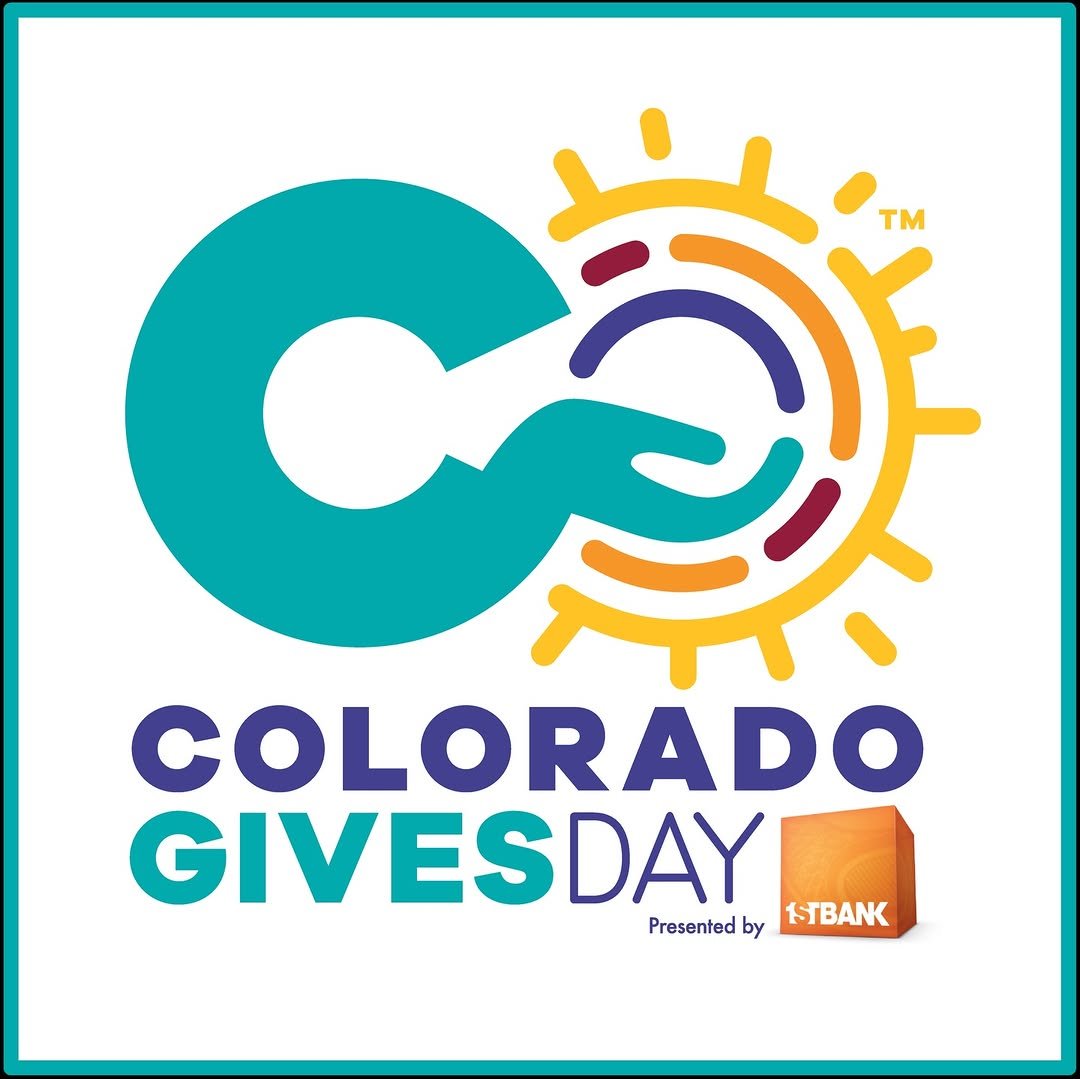 Illustration of Colorado skyline with the words ‘Colorado Gives Day’ and a message inviting people to give where they live.