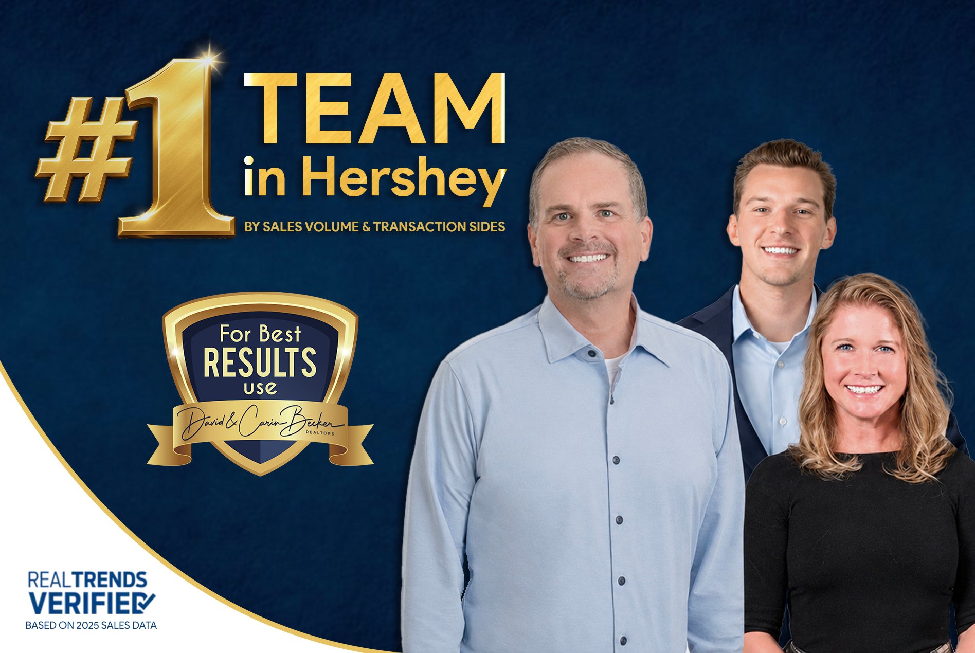 Team Becker Realtors — #1 in Hershey by sales volume and transaction sides, based on 2025 sales data