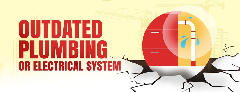 Warning: outdated plumbing or electrical system.