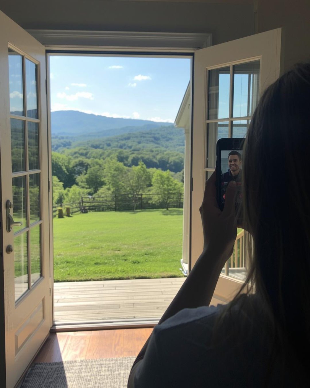 A remote worker enjoying a home office with a view in Columbia County, NY.