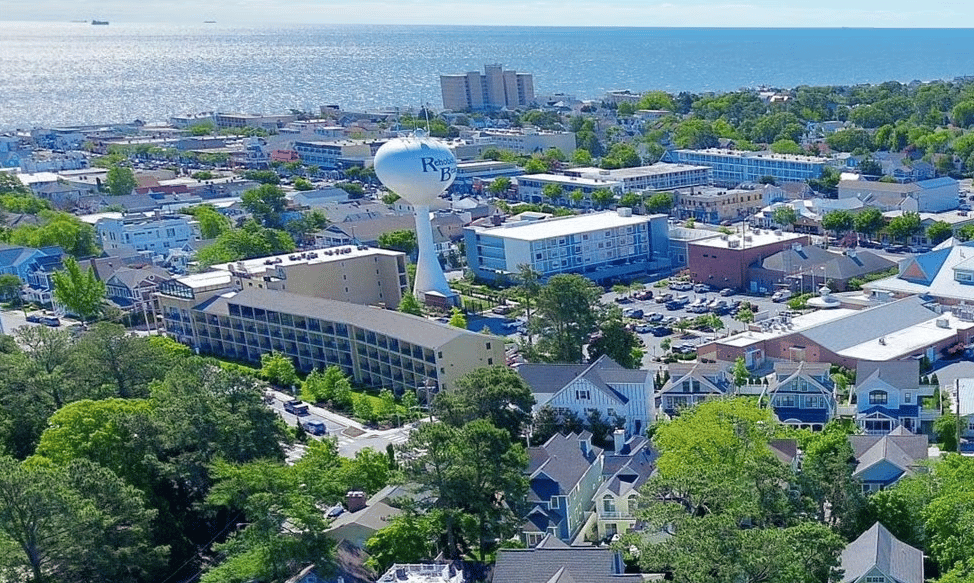 Aerial View of Rehoboth Beach Delaware Downtown Real Estate