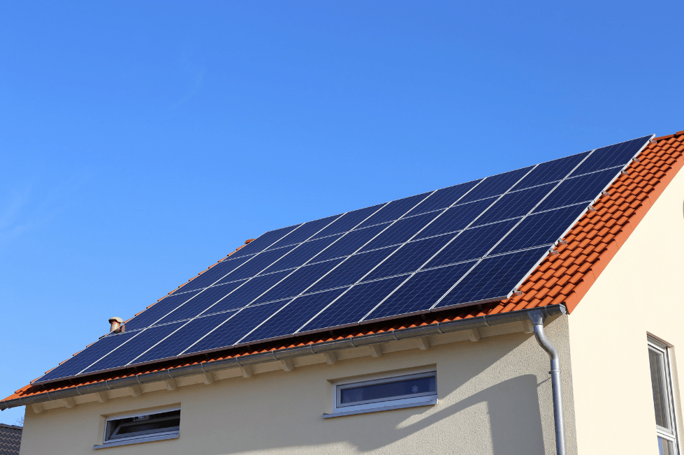 Rooftop solar panels illustrating rental property power and infrastructure planning.