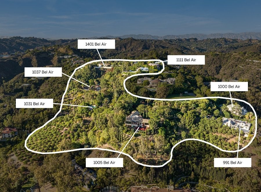 Massive nine-property Bel Air real estate compound pending sale at auction