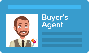 Buyer’s Agent, shown with a cartoon portrait of a bearded man in a tie.