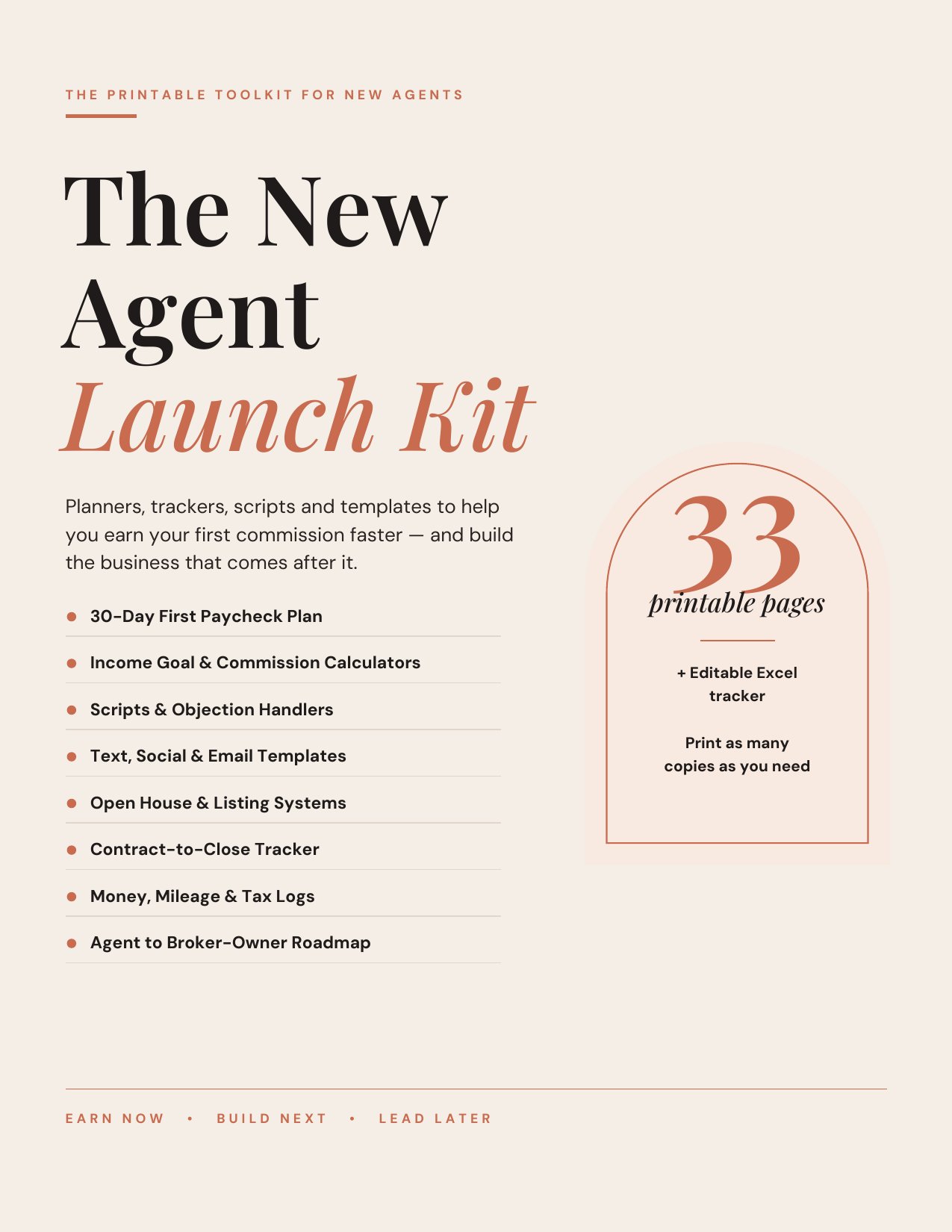 New Agent Launch Kit printable toolkit flyer