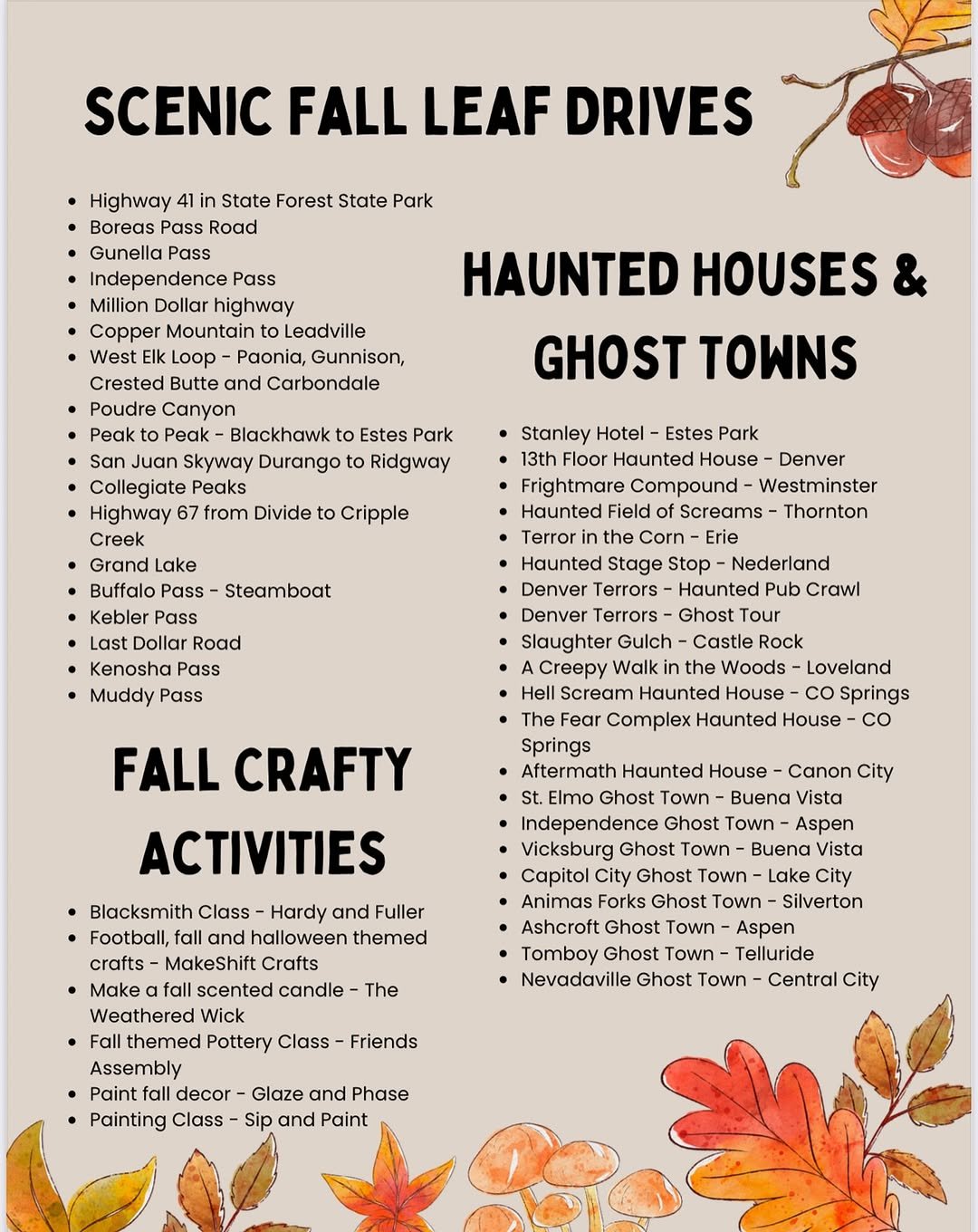 Colorado Fall Bucket List! 🍁