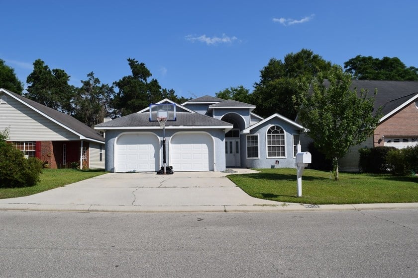 A house featuring two garages and a spacious driveway, showcasing a well-maintained exterior and inviting entrance.A house featuring two garages and a spacious driveway, showcasing a well-maintained exterior and inviting entrance.