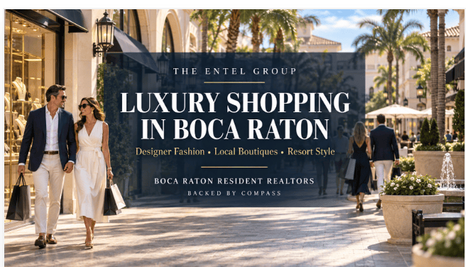 uxury shopping in Boca Raton featuring designer fashion, upscale boutiques and elegant open-air retail destinations.