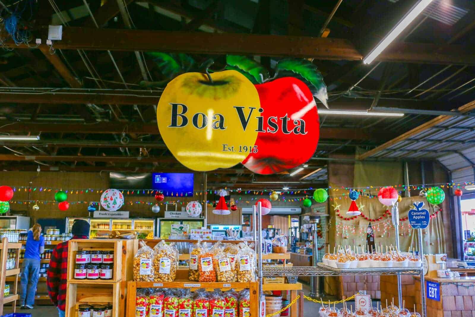 Boa Vista Orchards Pumpkin Patch sign and pumpkins