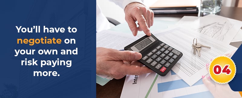 Negotiating alone when buying a home may mean paying more.