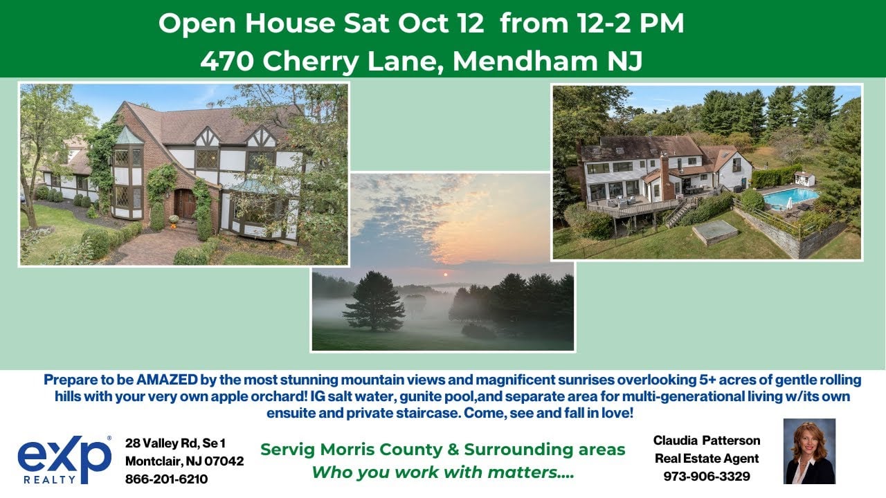 Want Mountain Views and Your Own Apple Orchard - Morris County Open House | Mendham Boro NJ
