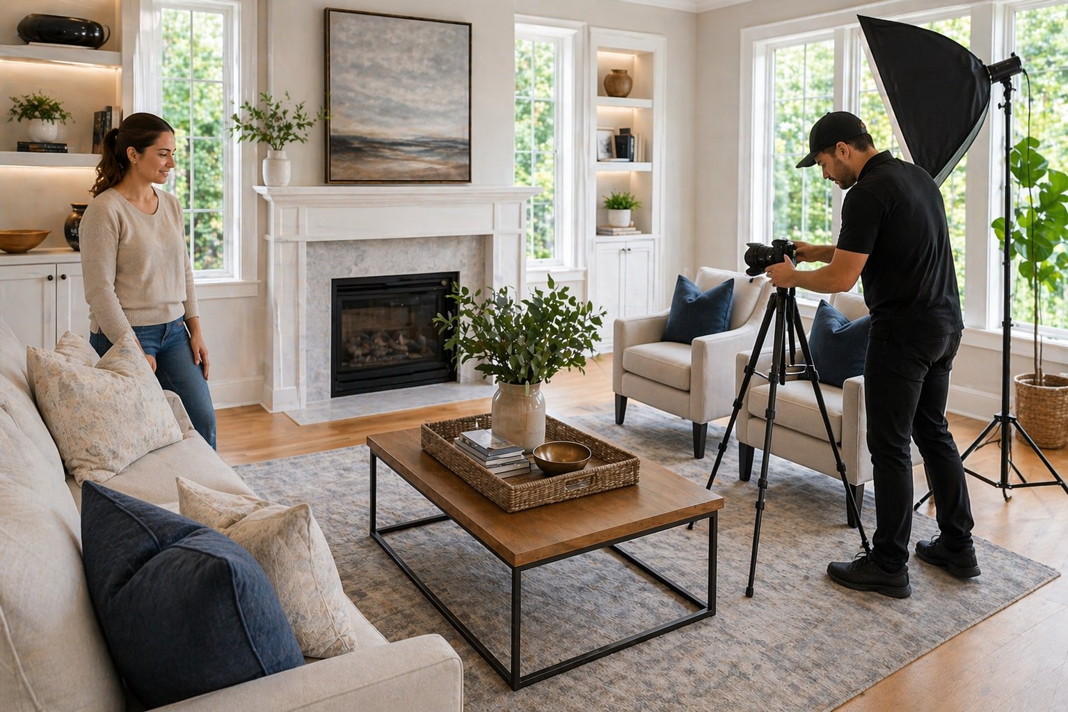 Clean and staged home interior ready for photography in San Luis Obispo County