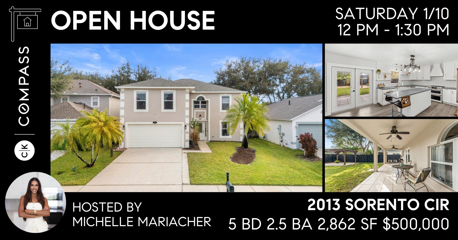 Open house at 2013 Sorento Circle Melbourne gated community home