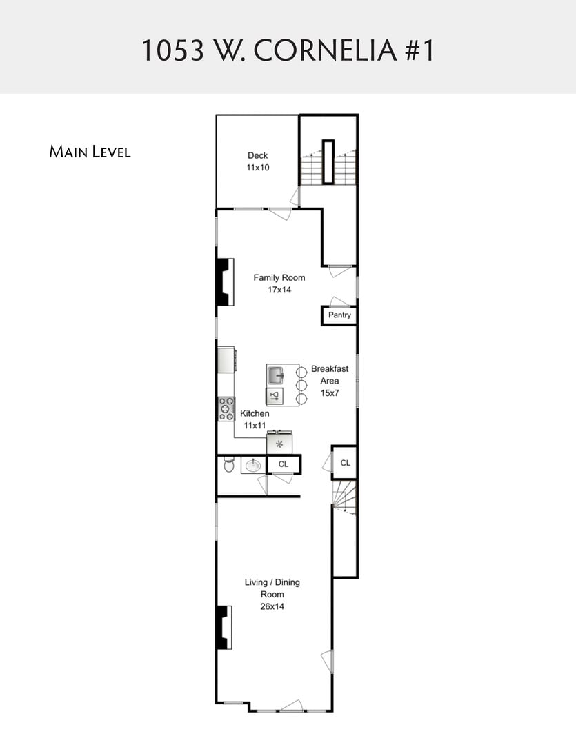 Wrigleyville Duplex Down: 1053 W Cornelia, #1