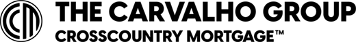 Logo of The Carvalho Group, associated with CrossCountry Mortgage, featuring stylized text and a circular emblem.