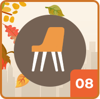 Fall-themed task number 08 icon