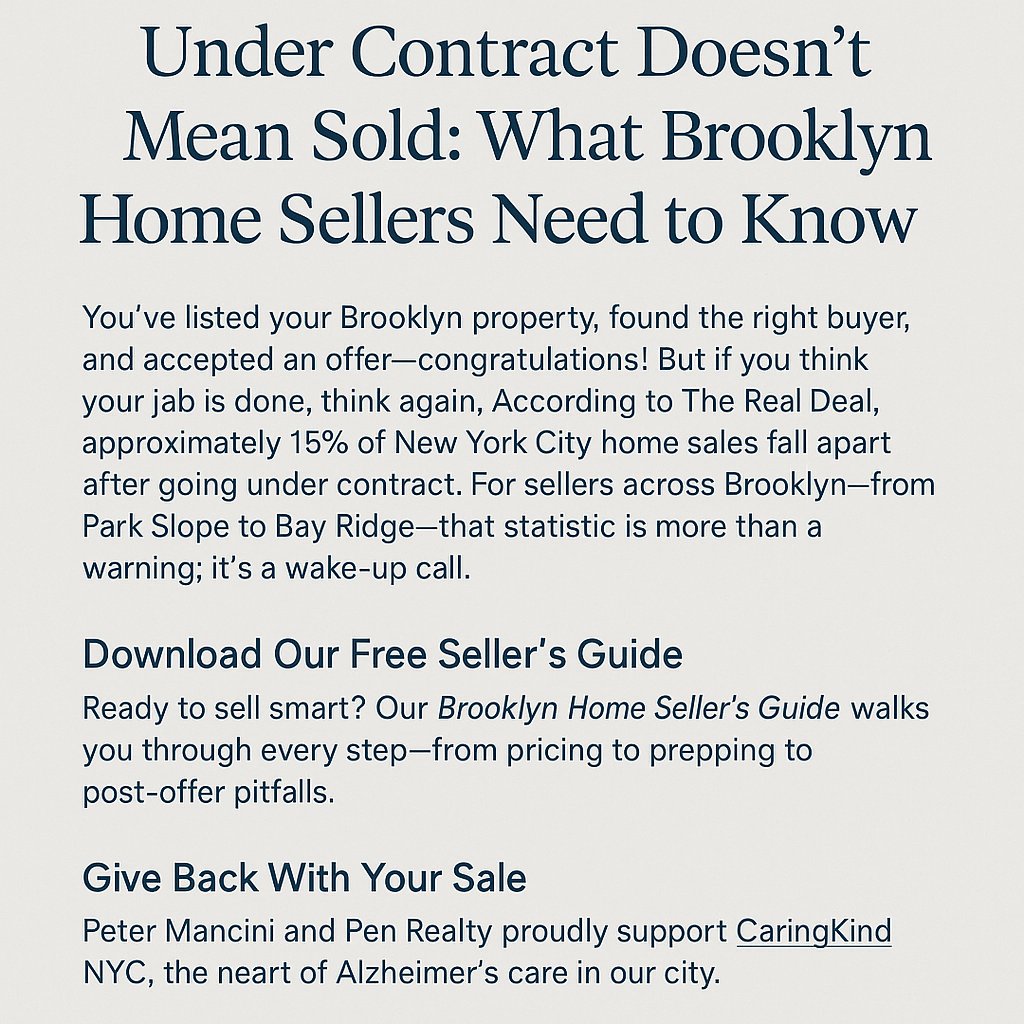 Under Contract Doesn’t Mean Sold: What Brooklyn Home Sellers Need to Know cover