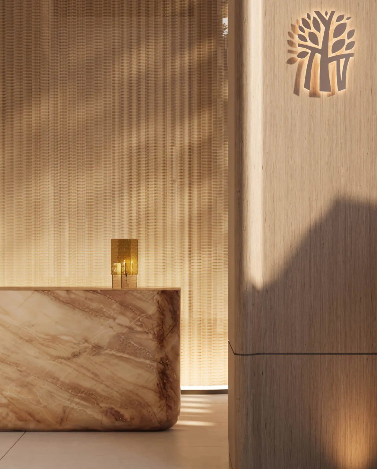 Spa Reception rendering at Banyan Tree Residences in West Palm Beach.