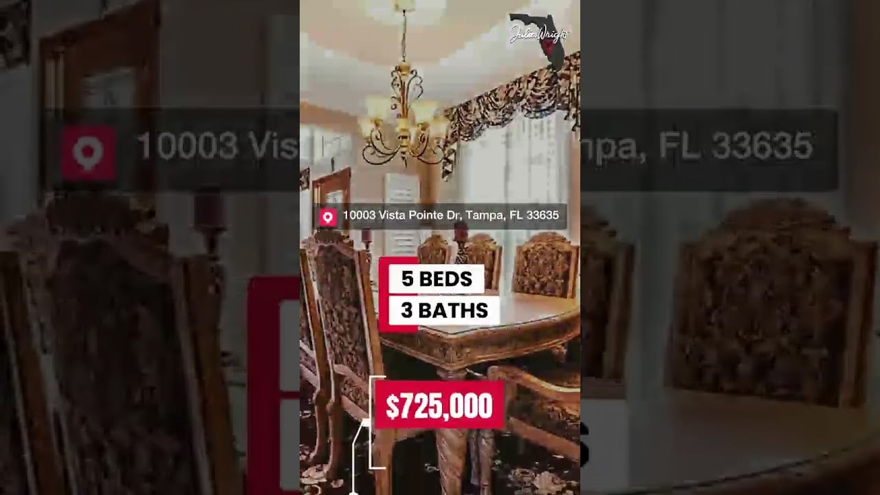 Just Listed in Tampa! 10003 Vista Pointe Dr, Tampa, FL 33635